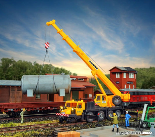 Kibri 10558: H0 Two-way mobile crane LTM 1050-4, GleisBau,with LED lighting, functional kit **discontinued**