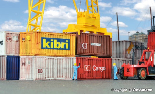 Kibri 10924: H0 20 ft container, 6 pieces