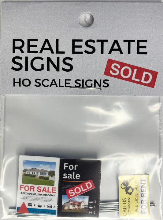 Train Girl Real Estate Signs (HO)
