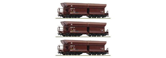 Roco 77030: 3 piece set (1): Ore wagons, DB