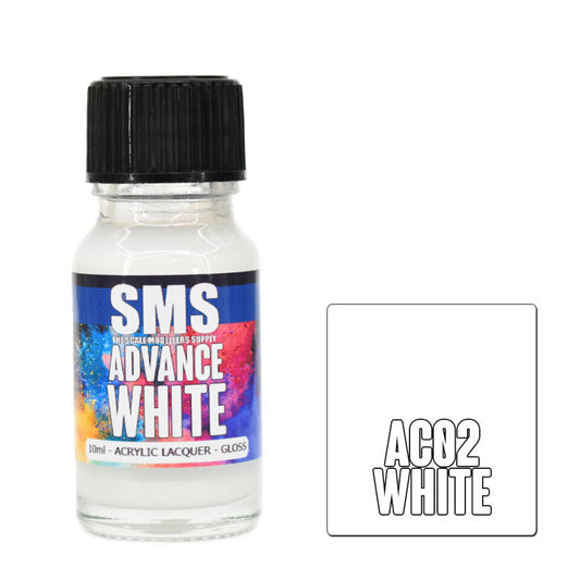 Scale Modellers Supply AC02: Advance Acrylic Lacquer 10ml White