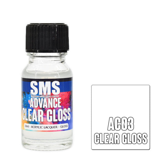 Scale Modellers Supply AC03: Advance Acrylic Lacquer 10ml Clear Gloss