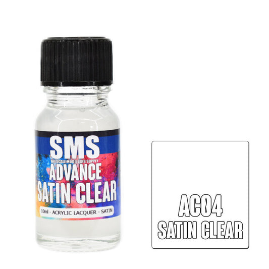 Scale Modellers Supply AC04: Advance Acrylic Lacquer 10ml Satin Clear
