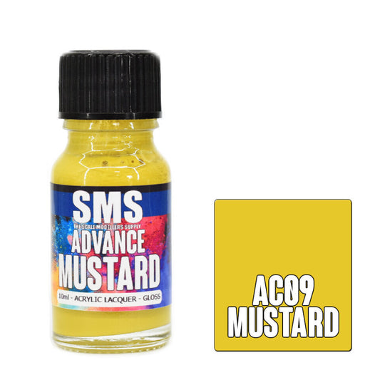 Scale Modellers Supply AC09: Advance Acrylic Lacquer 10ml Mustard
