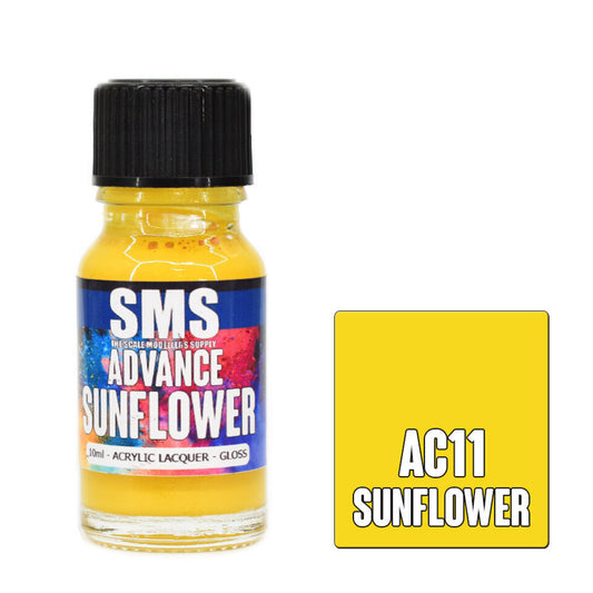 Scale Modellers Supply AC11: Advance Acrylic Lacquer 10ml Sunflower
