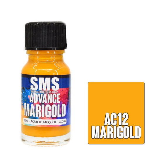 Scale Modellers Supply AC12: Advance Acrylic Lacquer 10ml Marigold