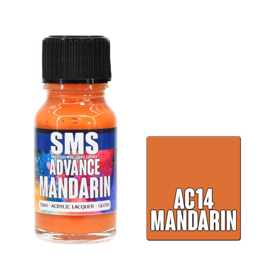 Scale Modellers Supply AC14: Advance Acrylic Lacquer 10ml Mandarin