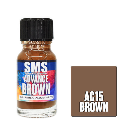 Scale Modellers Supply AC15: Advance Acrylic Lacquer 10ml Brown
