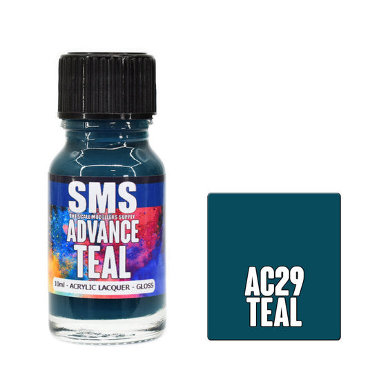 Scale Modellers Supply AC29: Advance Acrylic Lacquer 10ml Teal
