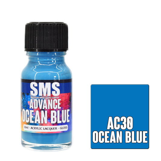 Scale Modellers Supply AC30: Advance Acrylic Lacquer 10ml Ocean Blue