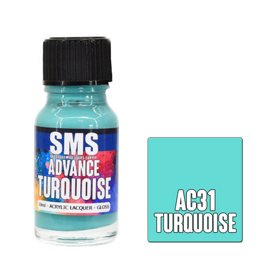 Scale Modellers Supply AC31: Advance Acrylic Lacquer 10ml Turquoise
