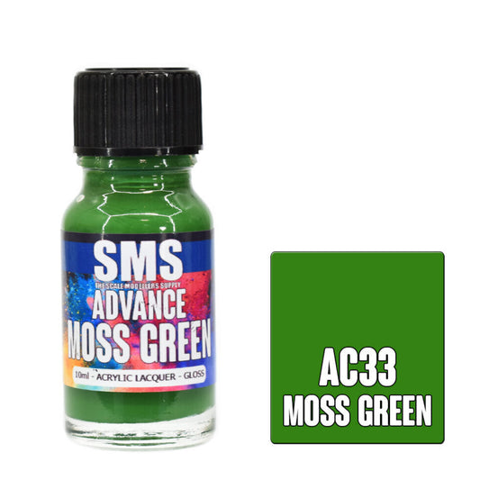 Scale Modellers Supply AC33: Advance Acrylic Lacquer 10ml Moss Green