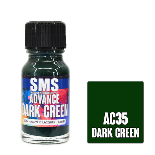 Scale Modellers Supply AC35: Advance Acrylic Lacquer 10ml Dark Green