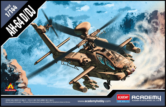 Academy 1/144 AH-64D/DJ "Longbow" Plastic Model Kit *Aust Decals* [12625]