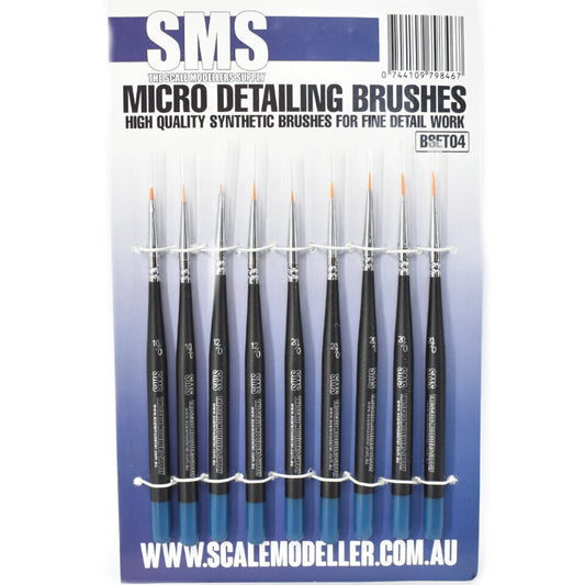 Scale Modellers Supply BSET04: Synthetic 9x MICRON DETAILING BRUSH SET