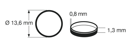 Fleischmann 648004: Traction tyre set H0. Outer diameter 13,6 mm, width 1,3 mm. 10 pcs/pack.