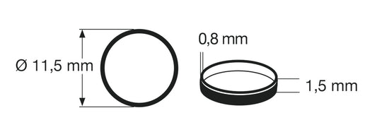 Fleischmann 648010: Traction tyre set H0. Outer diameter 11.5 mm, width 1.5 mm. 10 pcs/pack.