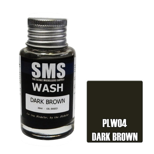 Scale Modellers Supply PLW04: Wash DARK BROWN 30ml