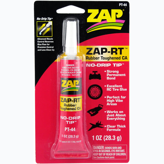 Zap-A-Gap PT44: RT Rubber Toughened Cyanoacrylate 1oz/28.3g