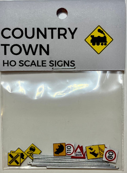 Train Girl Country Town Signs Pack (HO)