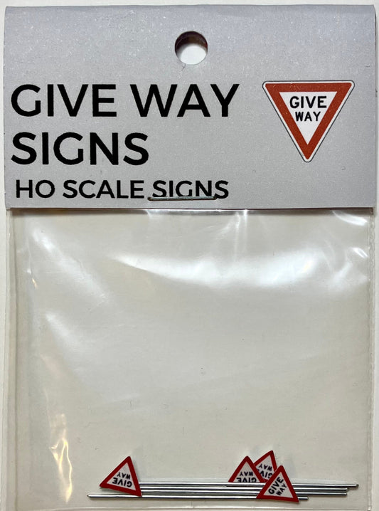 Train Girl Give Way Signs 4 Pack (HO)