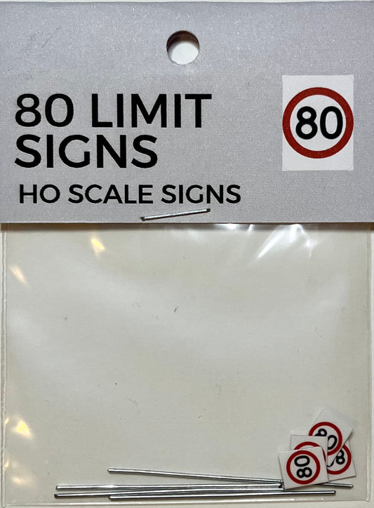 Train Girl 80 km/h Speed Limit Signs 4 Pack (HO)