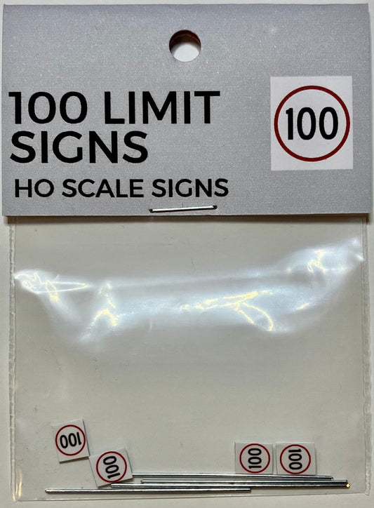 Train Girl 100 km/h Speed Limit Signs 4 Pack (HO)