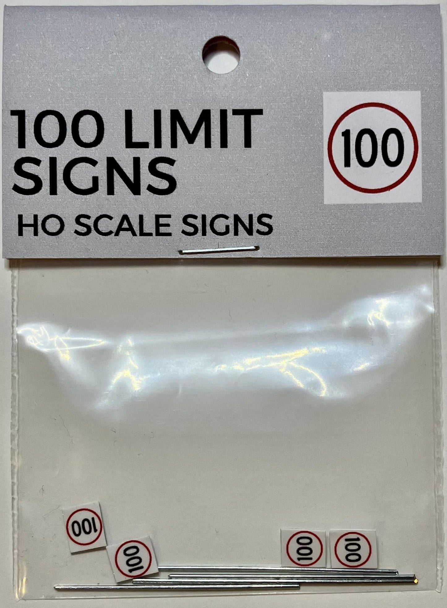 Train Girl 100 km/h Speed Limit Signs 4 Pack (HO)