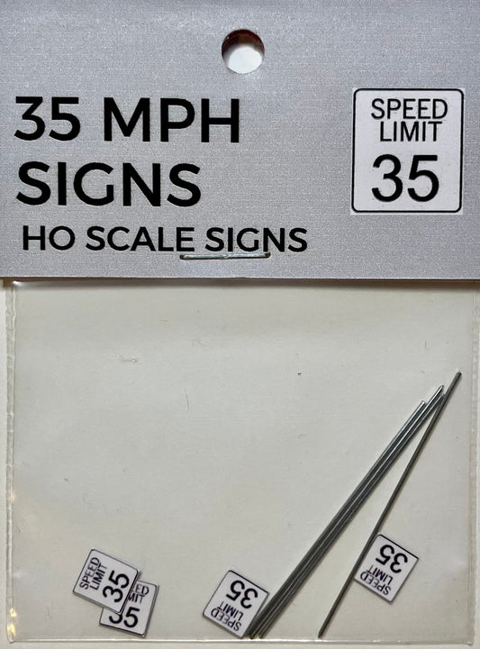 Train Girl 35 mph Speed Limit Signs 4 Pack (HO)