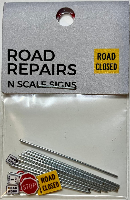 Train Girl Road Repairs Signs Pack (N)