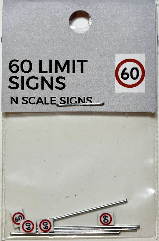 Train Girl 60 km/h Speed Limit Signs 4 Pack (N)