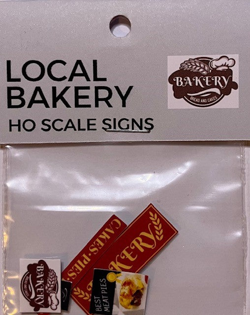 Train Girl Aussie Advertising "Local Bakery" Signs 6 Pack (HO)