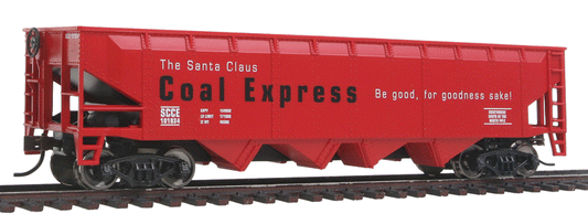 Walthers 931-1439: Offset Hopper - Ready to Run -- Santa Claus Coal Express
