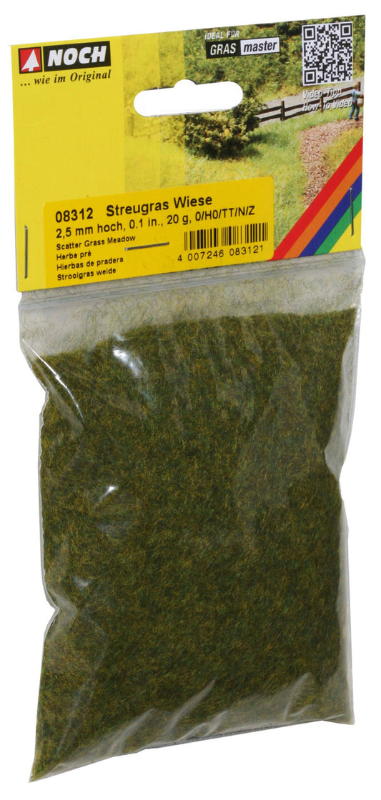 Noch 08312: Scatter Grass “Meadow” 2,5 mm, 20 g (G,1,0,H0,H0M,H0E,TT,N,Z)