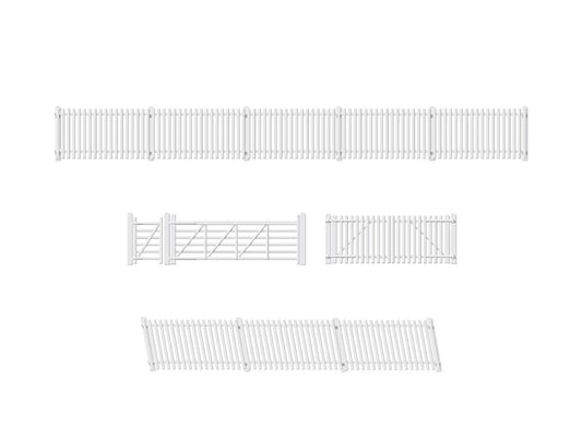 Ratio 420: Gwr Station Fencing, White, (Inc. Gates & Ramps)