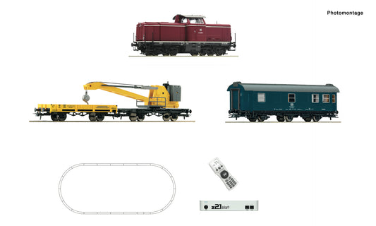 Roco 5110004: z21 start digital set: Diesel locomotive class 211 with crane train, DB