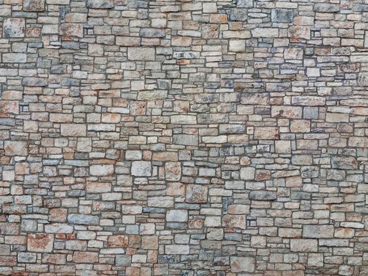 Noch 56640: 3D Cardboard Sheet “Quarrystone Wall” multi-coloured (H0)