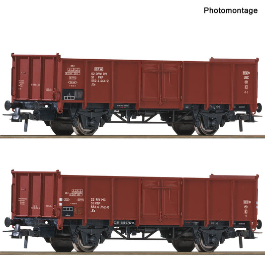 Roco 6600058: 2-piece set: Open freight wagons, PKP