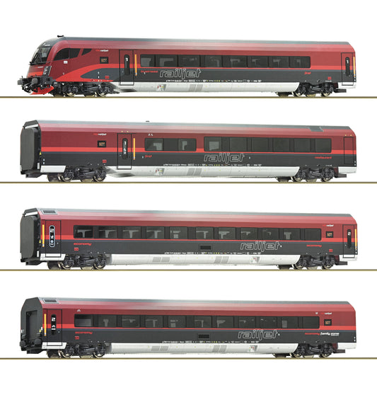 Roco 74038: 4pc set Railjet ÖBB DCC