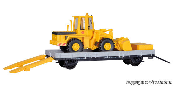 Kibri 16308: H0 ROBEL trailer 55.54 with construction equipment