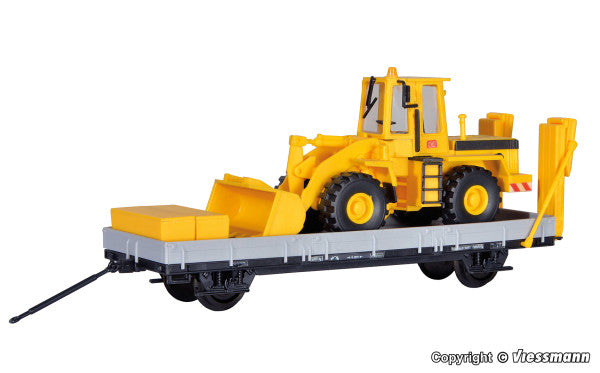 Kibri 16308: H0 ROBEL trailer 55.54 with construction equipment