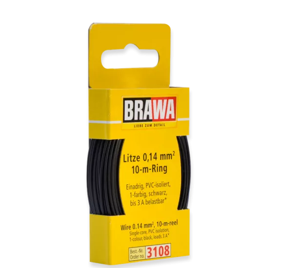 Brawa 3108: Wire 0.14 mm, black