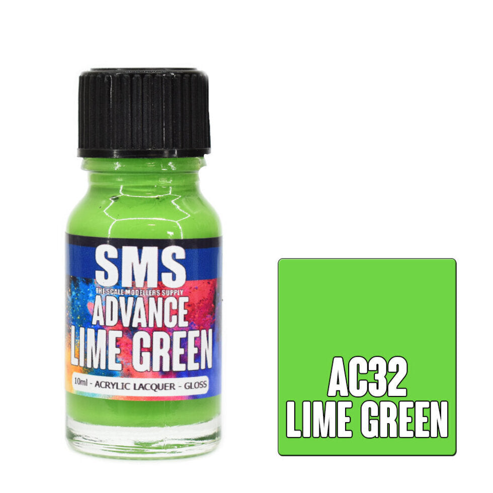 Scale Modellers Supply AC32: Advance Acrylic Lacquer 10ml Lime Green