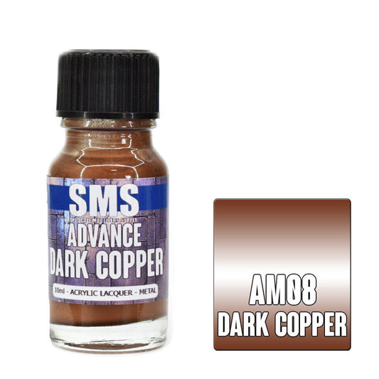 Scale Modellers Supply AM08: Advance Acrylic Lacquer 10ml Dark Copper