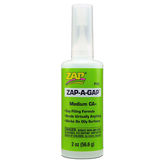 Zap-A-Gap PT01: CA+ Medium Cyanoacrylate (Green) 2oz/56.6g