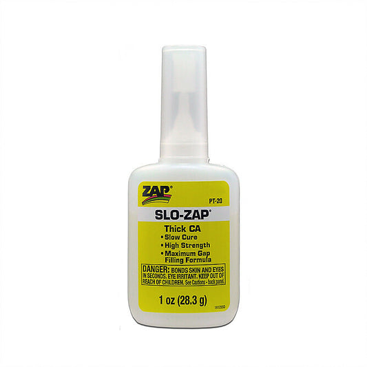 Zap-A-Gap PT20: Slo-Zap Thick Cyanoacrylate (Yellow) 1oz/28.3g