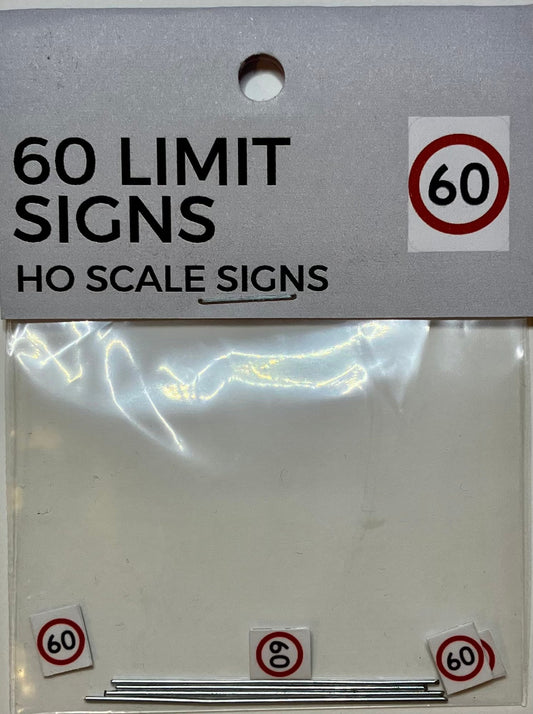 Train Girl 60 km/h Speed Limit Signs 4 Pack (HO)