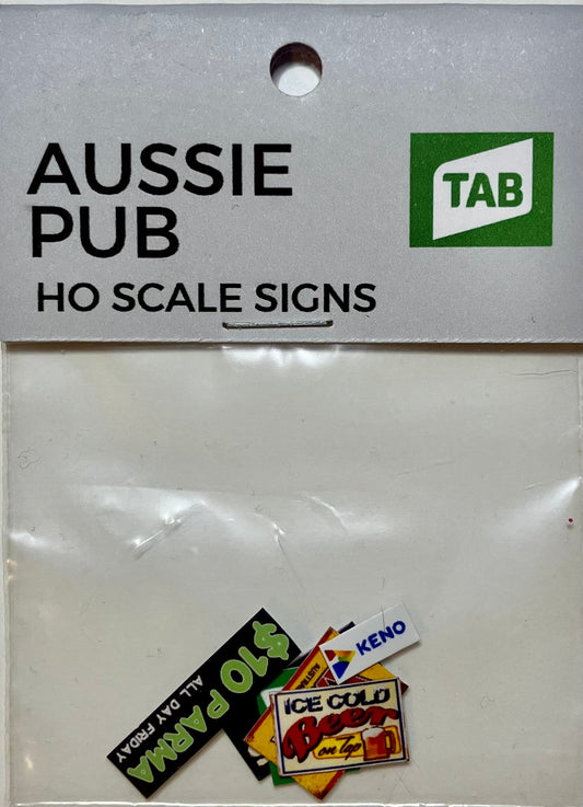 Train Girl Aussie Advertising "Pub" Signs 6 Pack (HO)