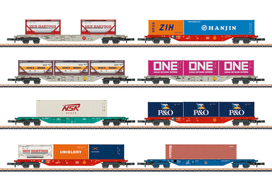 Marklin 82641: Display of Type Sgns Container Flat Cars