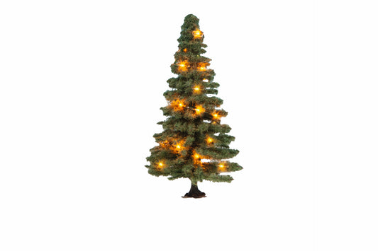 Noch 22121: Iluminated Christmas Tree green, with 20 LEDs, 8 cm high (0,H0,TT,N)